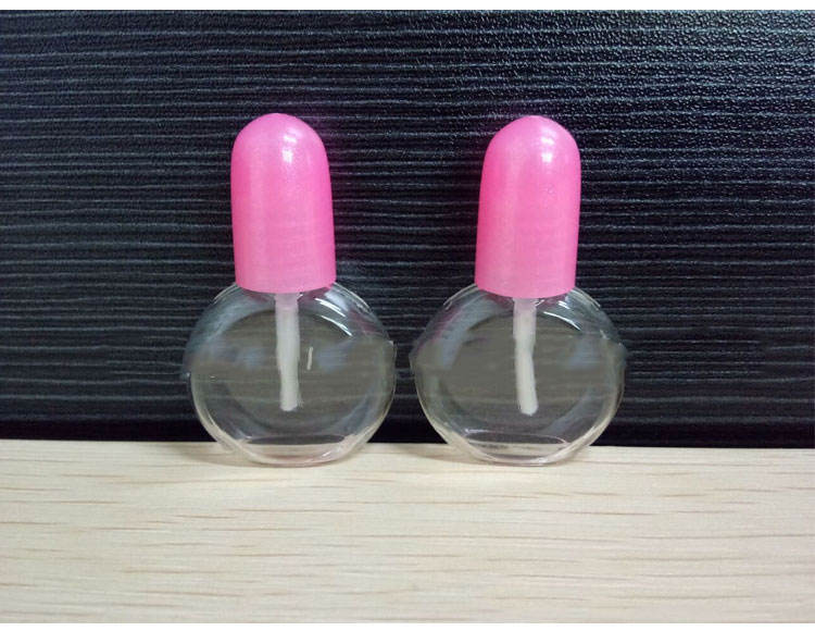 5ml cheap mini oblate nail polish bottle for children PETG nail polish bottle with brush plastic