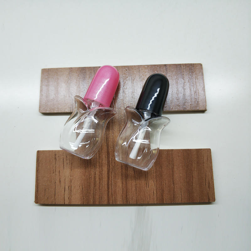 4ml Tulip Shape Empty Plastic Nail Polish Bottle For Children PETG Nail Polish Bottles With Brush empty bottle