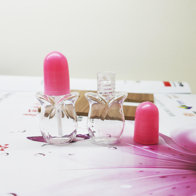 4ml Tulip Shape Empty Plastic Nail Polish Bottle For Children PETG Nail Polish Bottles With Brush empty bottle