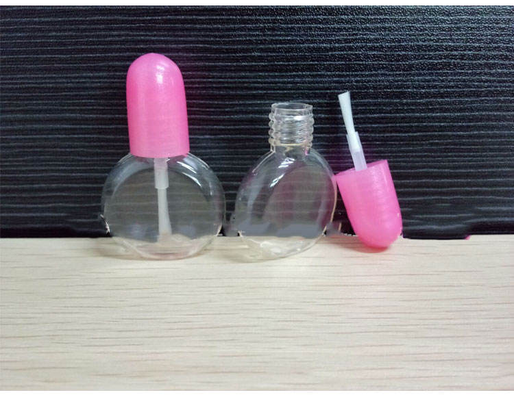 5ml cheap mini oblate nail polish bottle for children PETG nail polish bottle with brush plastic