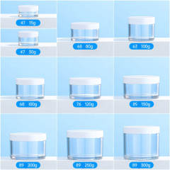 Hot Sale pet plastic jar with aluminum lid Round Plastic with Black Lids amber plastic jars