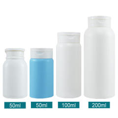 Flip Top Cap 40g 100g 200ml PE plastic baby talcum powder bottle with cap for body loose powder bottle