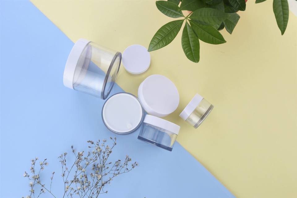 Frosted transparent plastic body scrub containers personal skin packaging black plastic container for body scrub
