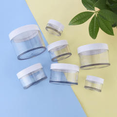 Frosted transparent plastic body scrub containers personal skin packaging black plastic container for body scrub