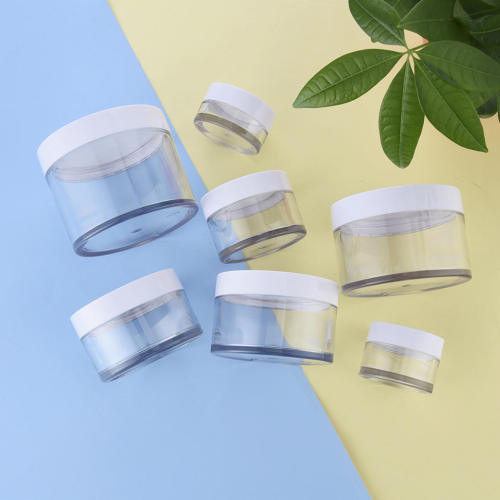 Frosted transparent plastic body scrub containers personal skin packaging black plastic container for body scrub