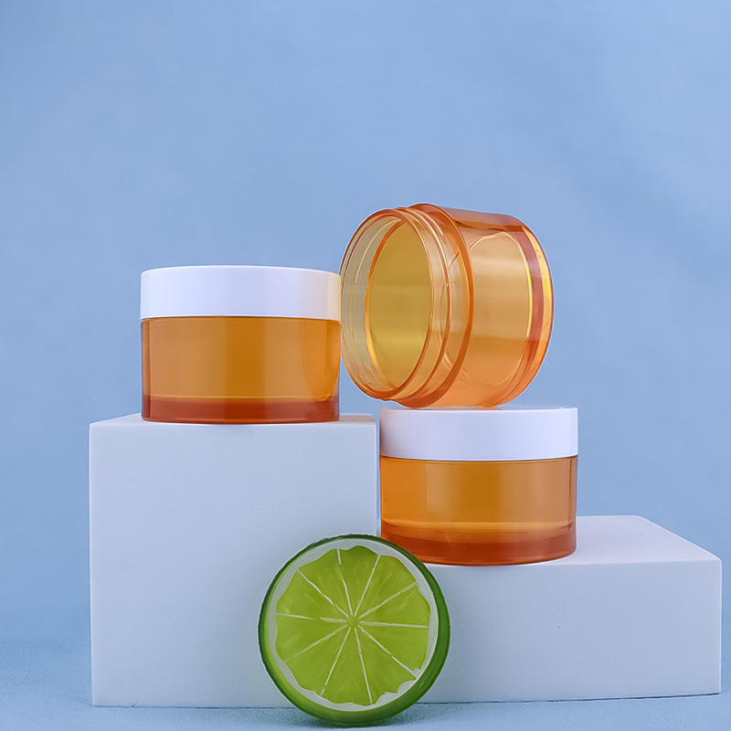 Pet Plastic Clear Cosmetic plastic jars with lidsTop Lid for Cream Skin Care Packaging Lip Scrub Container