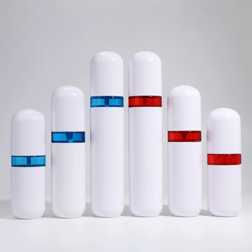 New fashion 30ml 50ml 70ml 100ml capsule shape plastic bottles with fine mist spray for face toner room spray suit bottle