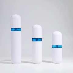 New fashion 30ml 50ml 70ml 100ml capsule shape plastic bottles with fine mist spray for face toner room spray suit bottle