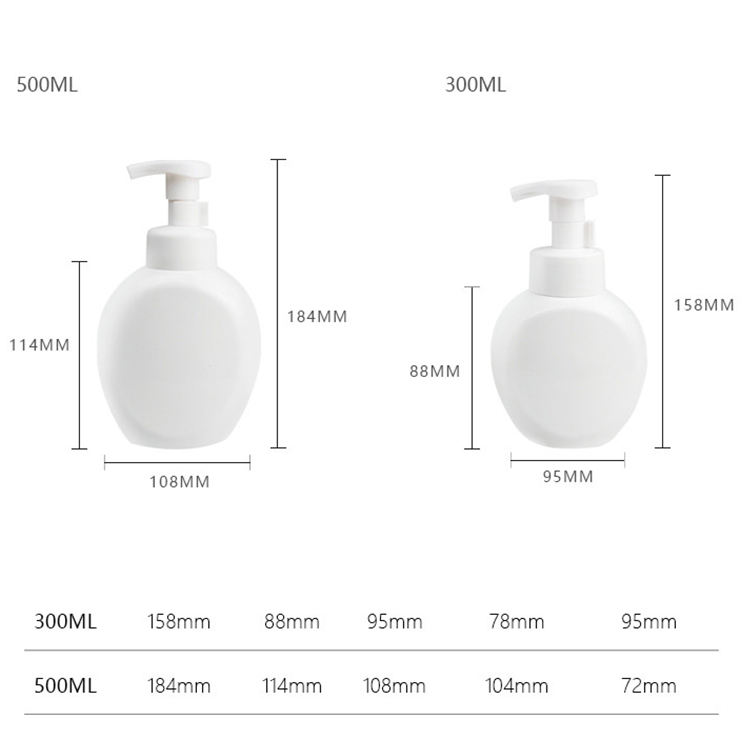 Sell well 300ml 500ml PET foam soap lotion empty plastic foaming pump bottle Empty Plastic Bottle