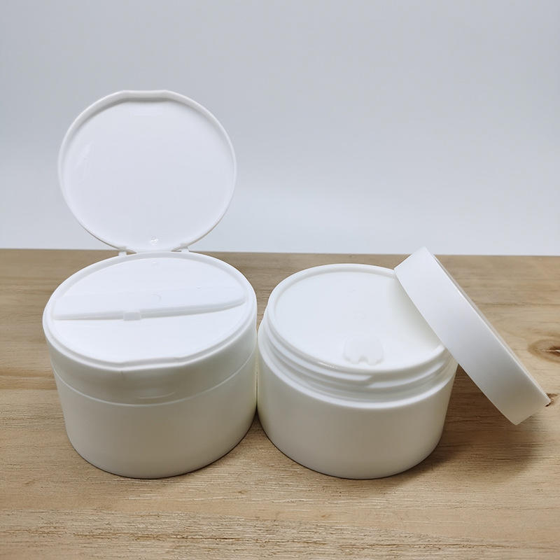 Plastic cream container powder jar custom PP cosmetic jars with flip cap for skincare package wild-mouth bottle