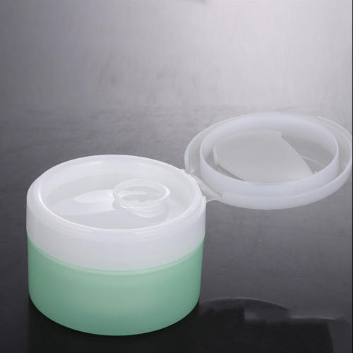 Best-selling PP flip cover with spoon makeup remover cream jar split cleansing mask cream bottle makeup