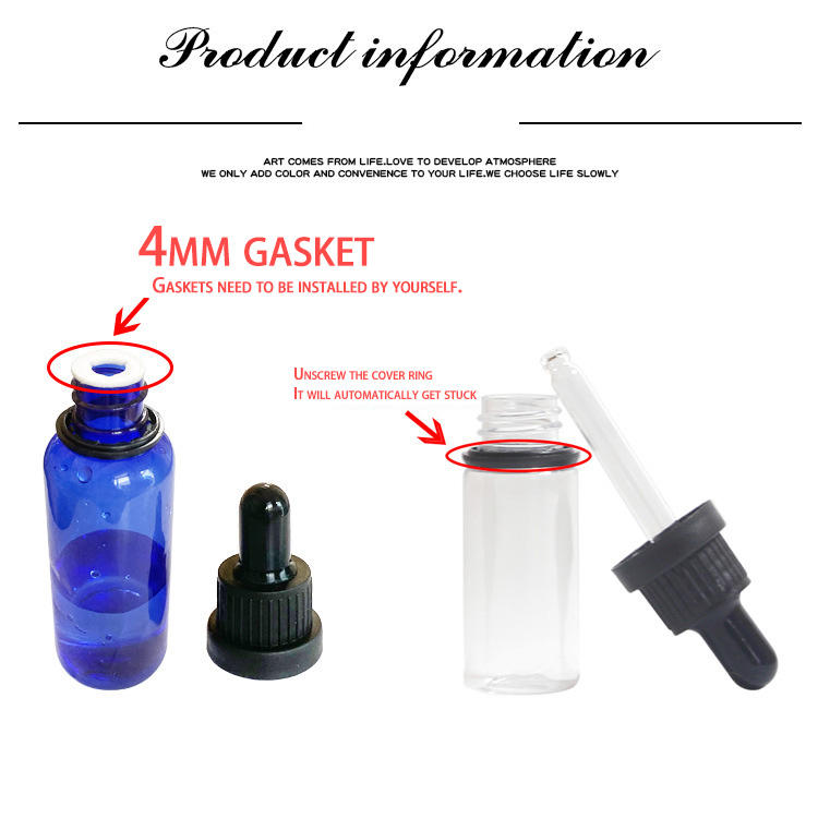 Wholesale Empty Clear Cosmetic GLass Essential Oil Bottle With Dropper Glass Dropper Bottle