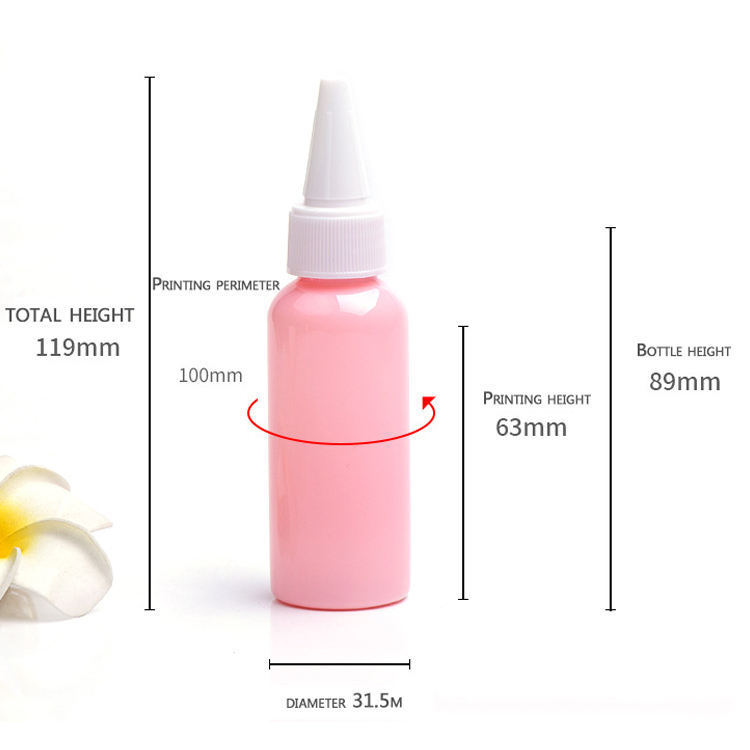 50ml ml pet plastic extrusion bottle with pointed nozzle packaging bottle