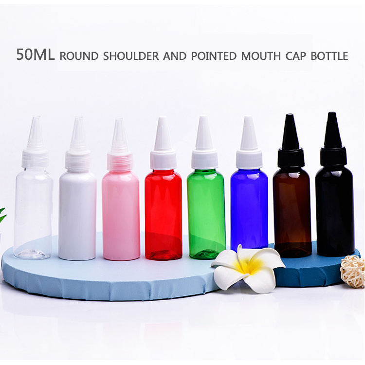 50ml ml pet plastic extrusion bottle with pointed nozzle packaging bottle
