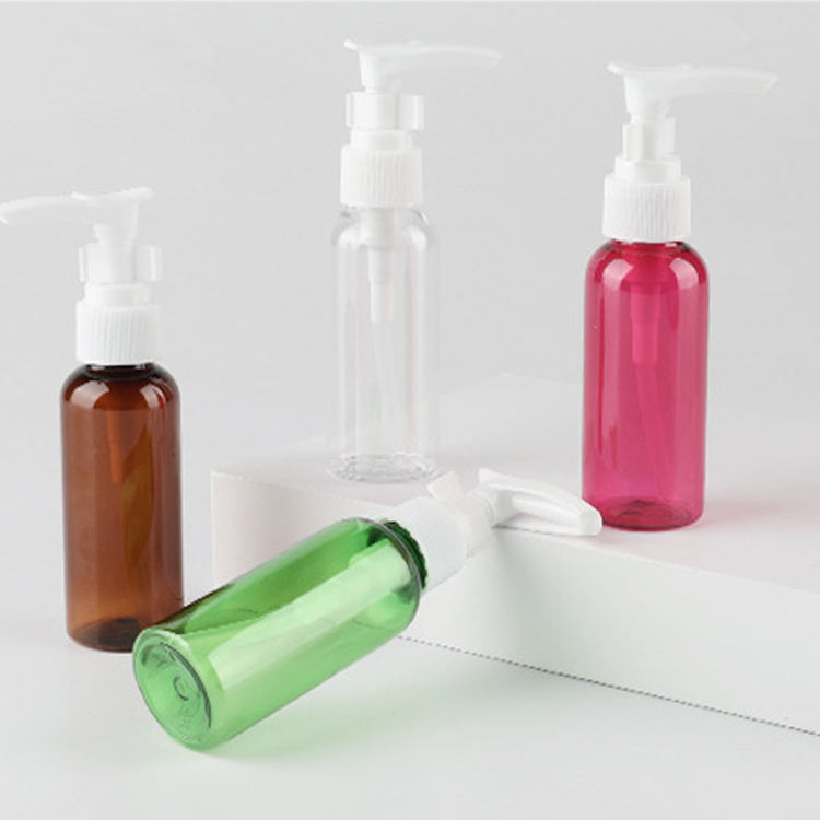 50ml socket pump emulsion bottle with long mouth and duckbill bottle with portable alcohol spray bottle