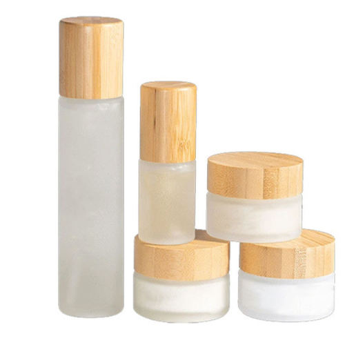 Cosmetic Facial Toner Bottle Packaging Screw Bamboo Wooden Caps