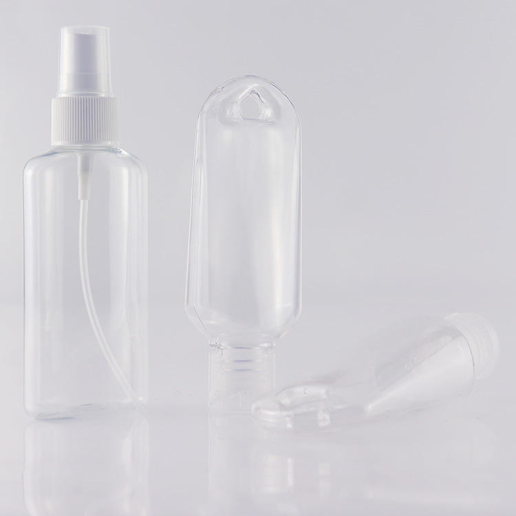30ml PET high transparent barbed bottle ring buckle portable antibacterial hand gel bottle