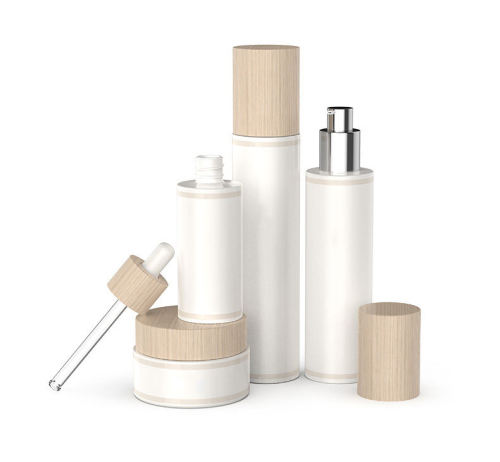 New product flat shoulder frosted perfume glass spray bottle with bamboo lids