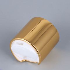 Aluminum Spray Cap Plastic Screw Press Cap Gold Aluminized Disc Top Cap For Bottle Liquid