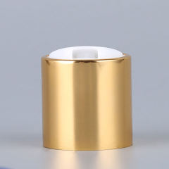 Aluminum Spray Cap Plastic Screw Press Cap Gold Aluminized Disc Top Cap For Bottle Liquid