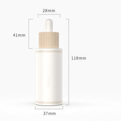 New product flat shoulder frosted perfume glass spray bottle with bamboo lids