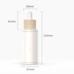 New product flat shoulder frosted perfume glass spray bottle with bamboo lids