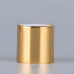 Aluminum Spray Cap Plastic Screw Press Cap Gold Aluminized Disc Top Cap For Bottle Liquid