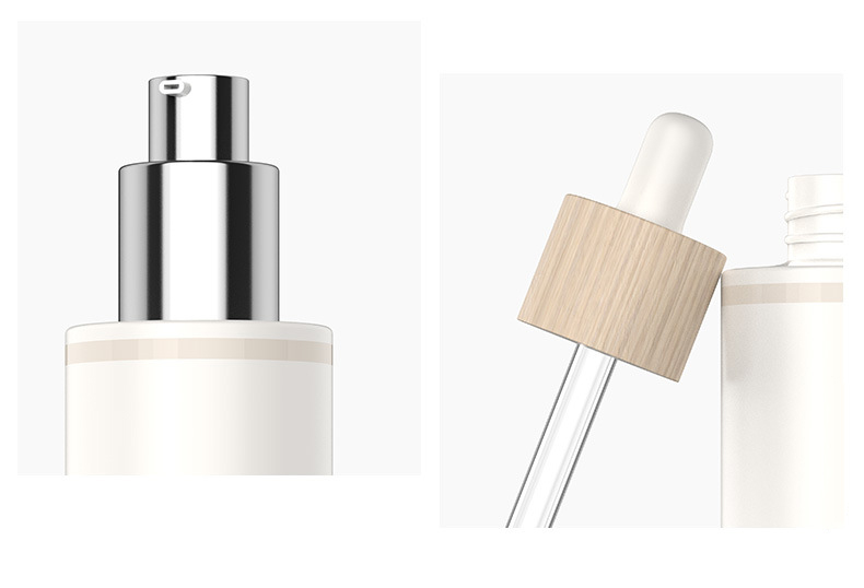 New product flat shoulder frosted perfume glass spray bottle with bamboo lids