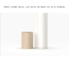 New product flat shoulder frosted perfume glass spray bottle with bamboo lids