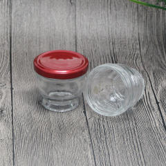 Mini Glass Jar Wholesale Empty Transparent Glass Bird's Nest Jar With Tinplate Cap For Honey Jam