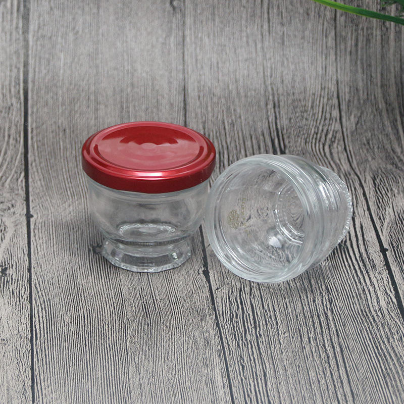 Mini Glass Jar Wholesale Empty Transparent Glass Bird's Nest Jar With Tinplate Cap For Honey Jam