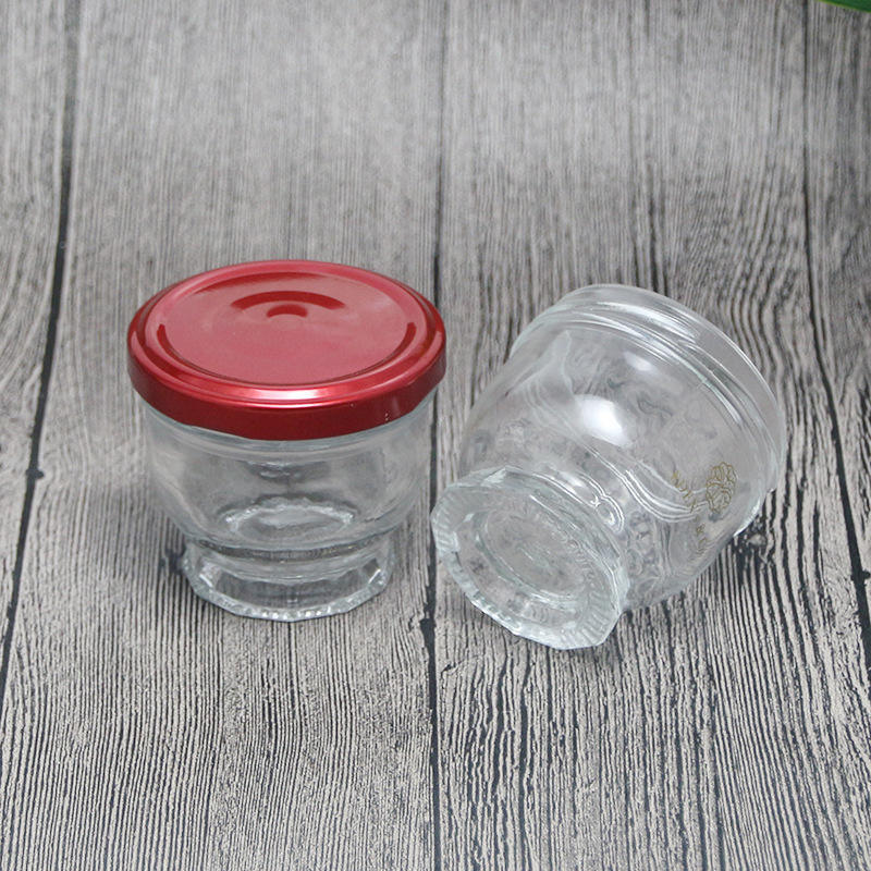 Mini Glass Jar Wholesale Empty Transparent Glass Bird's Nest Jar With Tinplate Cap For Honey Jam