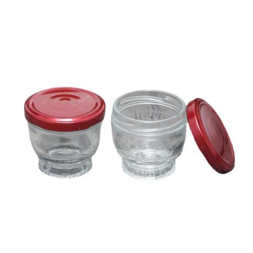 Mini Glass Jar Wholesale Empty Transparent Glass Bird's Nest Jar With Tinplate Cap For Honey Jam