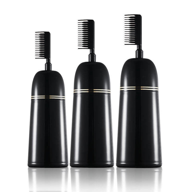 Empty Professional Hair Perming Comb Bottle Hair Dye Coloring Bottle black Color Applicator Brush Comb Bottle