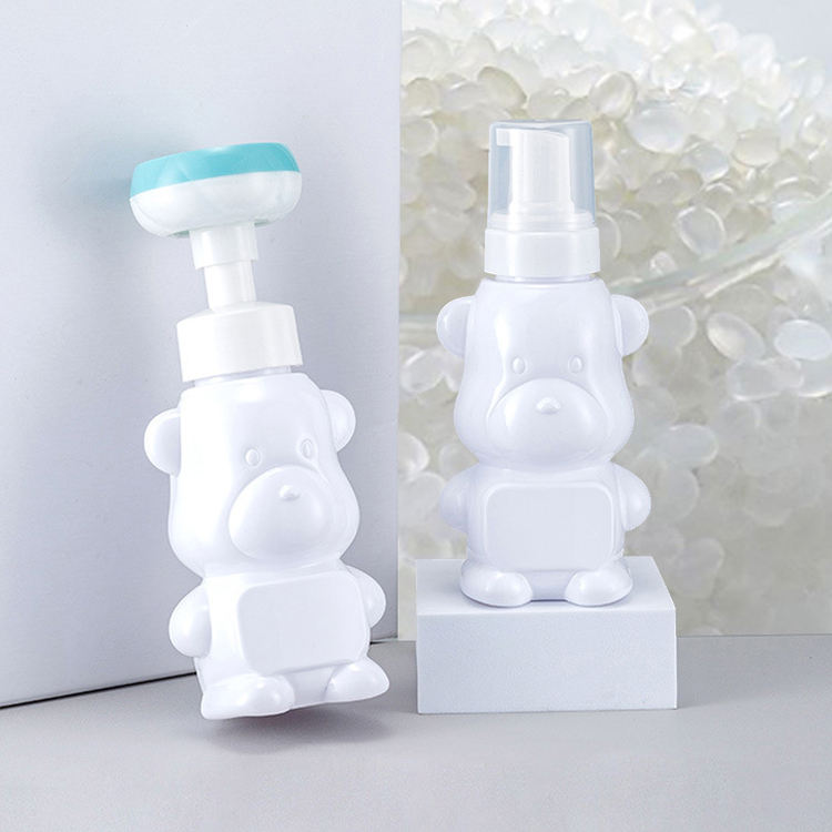 400ml foam hand sanitizer bottle cute bear children Mu Si foam bottle pet plastic bottle.