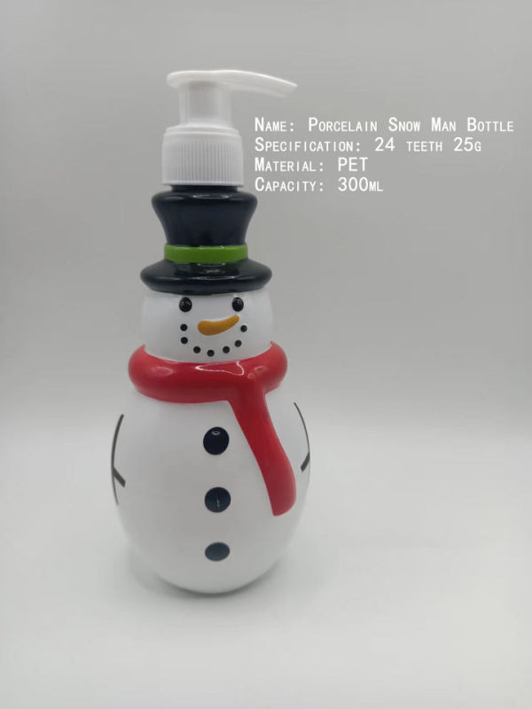 Manufacturer Shower Gel Doll Bottle Children Cute Cartoon Snowman Plastic Shampoo Christmas Bottle For Christmas Gifts