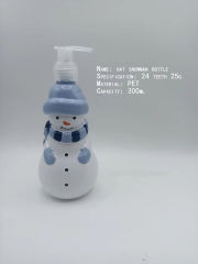 Manufacturer Shower Gel Doll Bottle Children Cute Cartoon Snowman Plastic Shampoo Christmas Bottle For Christmas Gifts