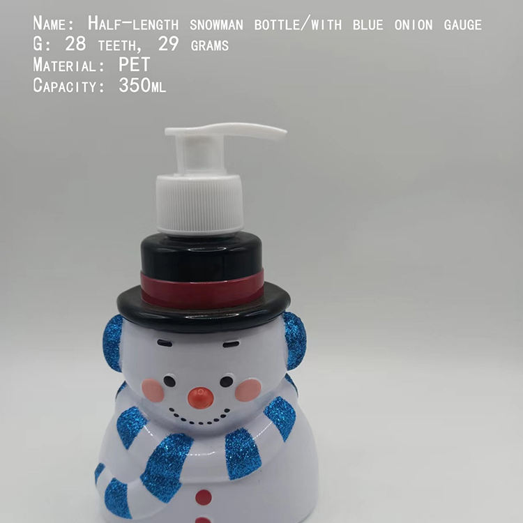 Manufacturer Shower Gel Doll Bottle Children Cute Cartoon Snowman Plastic Shampoo Christmas Bottle For Christmas Gifts