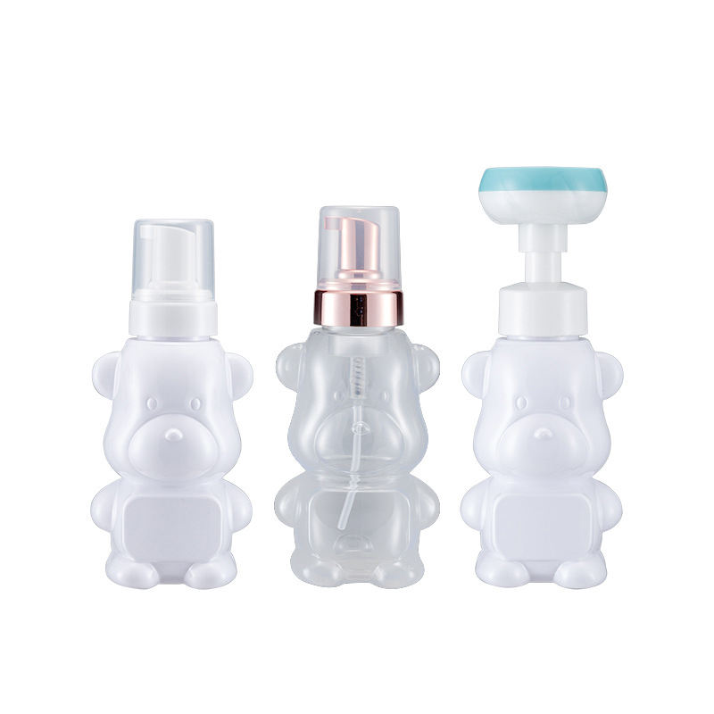400ml foam hand sanitizer bottle cute bear children Mu Si foam bottle pet plastic bottle.