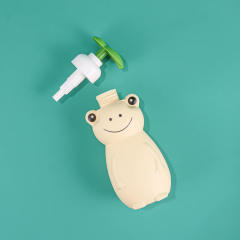 Accept custom cartoon Bear shaped PE plastic children's hair shampoo/body wash bottle with lotion pump