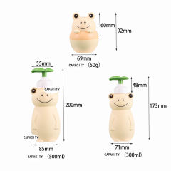 Accept custom cartoon Bear shaped PE plastic children's hair shampoo/body wash bottle with lotion pump