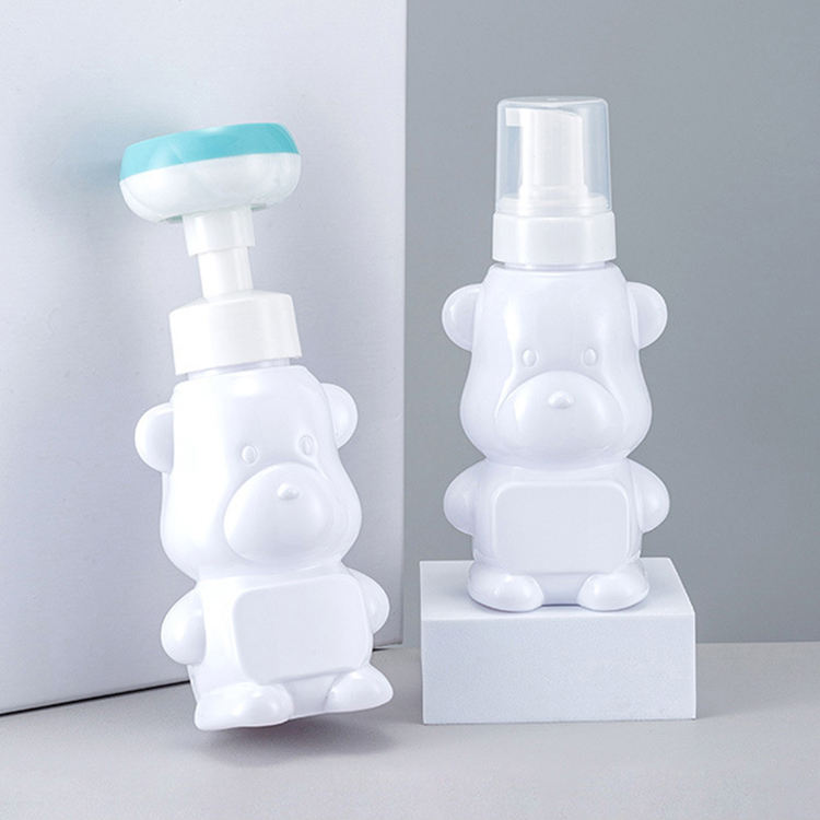 400ml foam hand sanitizer bottle cute bear children Mu Si foam bottle pet plastic bottle.