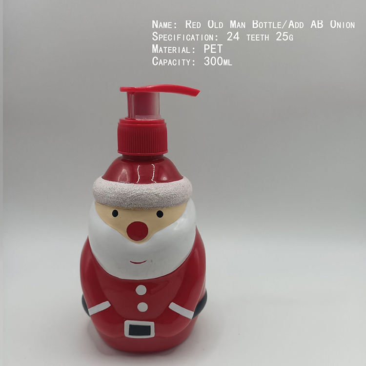 Manufacturer Shower Gel Doll Bottle Children Cute Cartoon Snowman Plastic Shampoo Christmas Bottle For Christmas Gifts