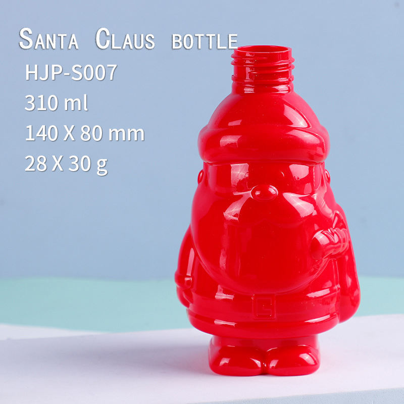 Plastic pet Christmas snowman bottle children's cartoon doll shampoo and bath lotion bottle portable shaped beverage bottle