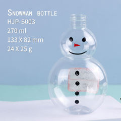 Plastic pet Christmas snowman bottle children's cartoon doll shampoo and bath lotion bottle portable shaped beverage bottle