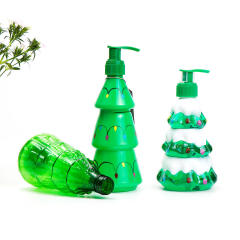 300ml green variety of styles can choose PET plastic cartoon Christmas tree shampoo bath lotion bottle
