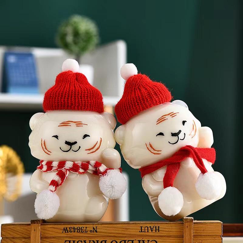 New design Wholesale Christmas Snowman Milk Tea Cup Plastic Bottle Special milk tea bottle