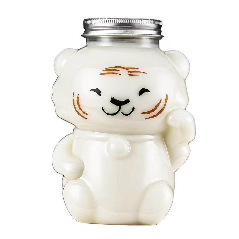 New design Wholesale Christmas Snowman Milk Tea Cup Plastic Bottle Special milk tea bottle
