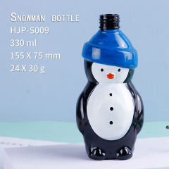 Plastic pet Christmas snowman bottle children's cartoon doll shampoo and bath lotion bottle portable shaped beverage bottle