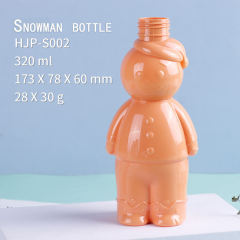 Plastic pet Christmas snowman bottle children's cartoon doll shampoo and bath lotion bottle portable shaped beverage bottle